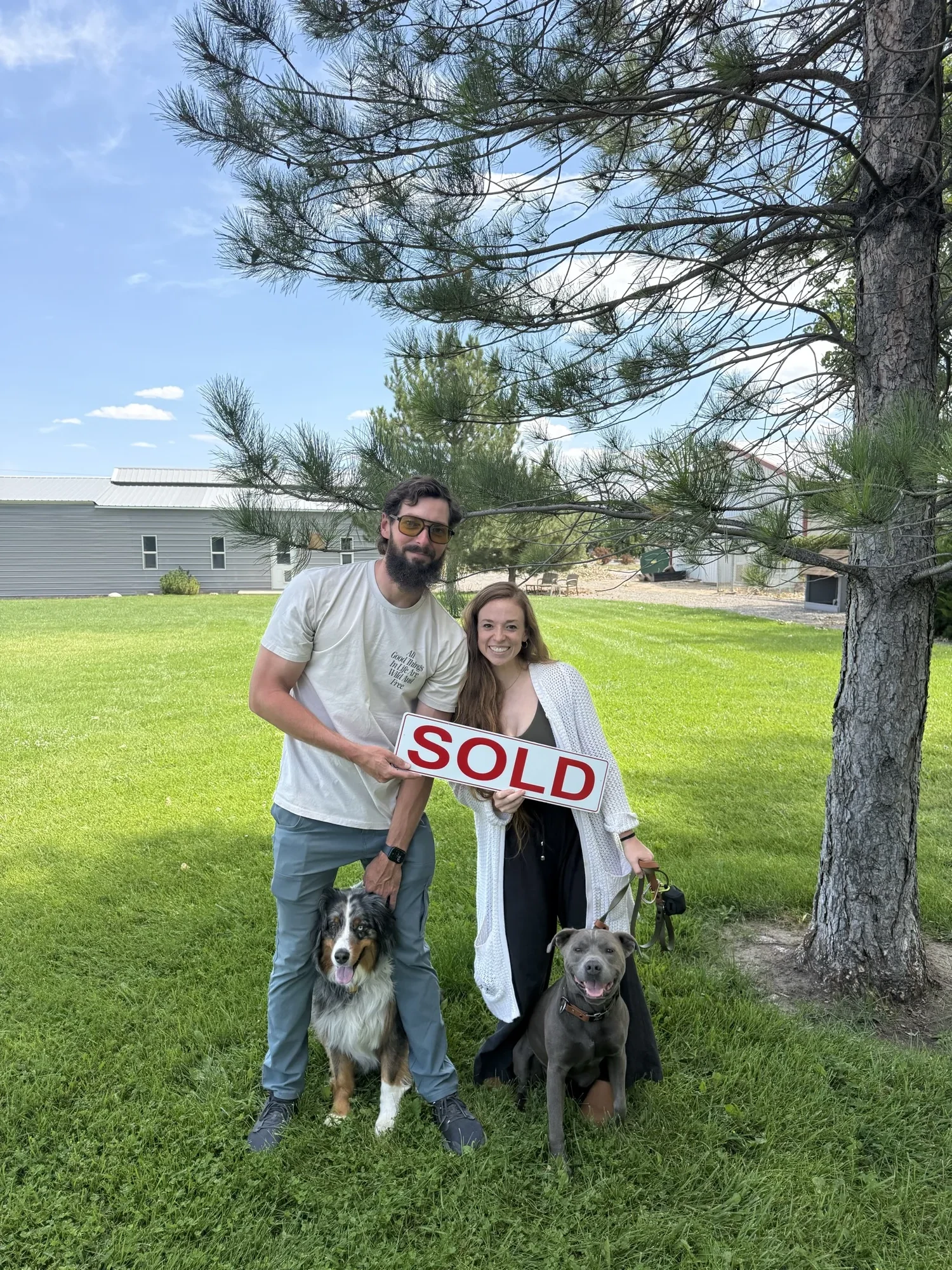 Makura with happy buyers and their SOLD sign